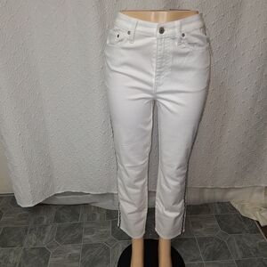 Talbots New Women Size 6 Crisp White Cropped Jeans